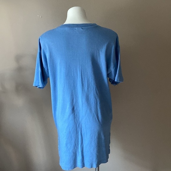 Vintage Super T’s Blue Floral Pansy St. Croix U.S. V.I. 100% Cotton Mini Dress - Picture 6 of 8